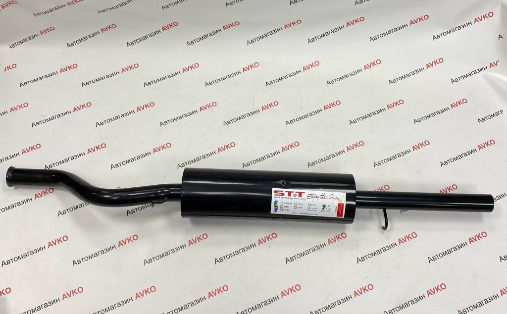 Глушитель STT прямоточный для ВАЗ 2112  крепления старого образца