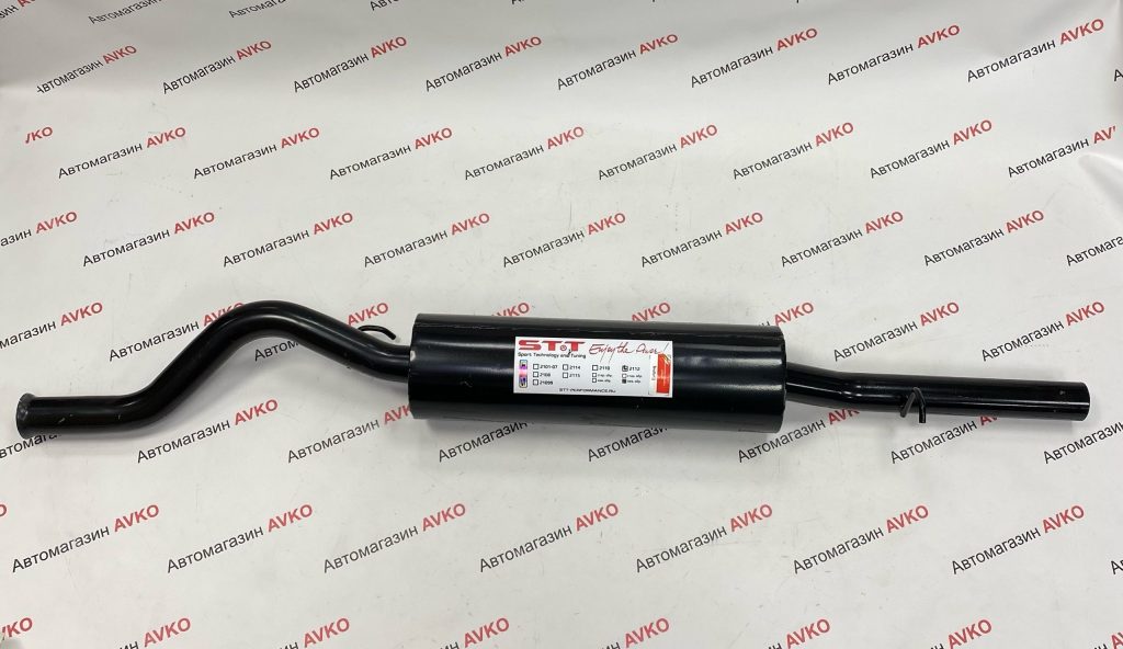 Глушитель STT прямоточный для  ВАЗ 2112 крепления нового образца