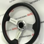 Руль спортивный ЭКО КОЖА с красной строчкой для ВАЗ
