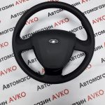 Руль Приора2(оригинал) с черной вставкой и муляжем подушки