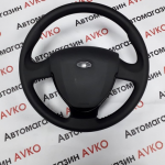 Руль Приора2 (оригинал) с черной вставкой и муляжем подушки