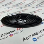 ЭМБЛЕМА ЛАДЬЯ SAL MAN SPORT НА КАРБОНЕ ЧЁРНАЯ  ЛАКИРОВАННАЯ ДЛЯ ЛАДА ГРАНТА