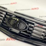 Решетка радиатора Соты в сборе Лада Приора 2 черный глянец