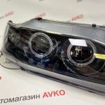 Передние фары  темные , с одной линзой с ангельскими глазками для ВАЗ 2113-2115