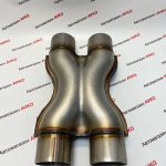 Труба выхлопная X пайп диаметр вход выход 63 мм нержавеющая сталь