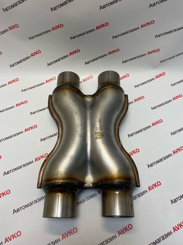 Труба выхлопная X пайп диаметр вход выход 51 мм нержавеющая сталь