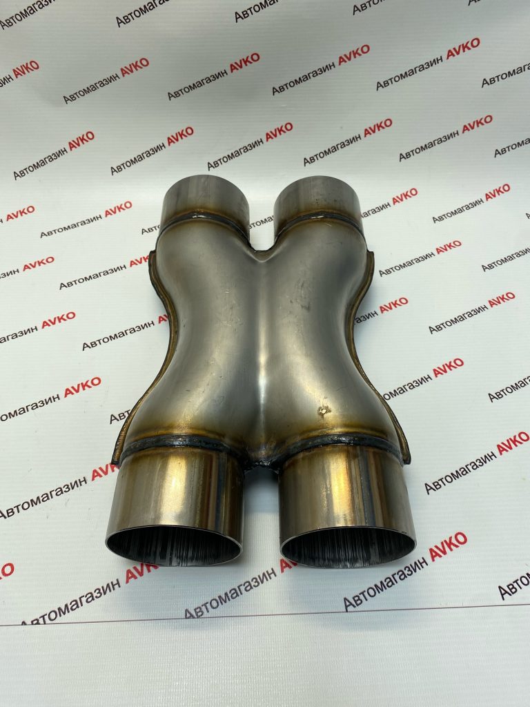 Труба выхлопная X пайп диаметр вход выход 76 мм нержавеющая сталь