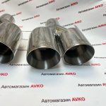 Насадки двойные хром в стиле  M  2шт