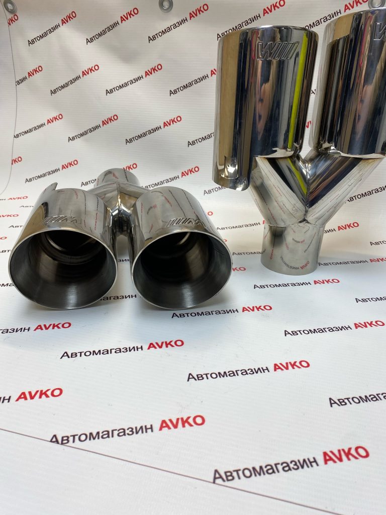 Насадки двойные хром в стиле  M  2шт