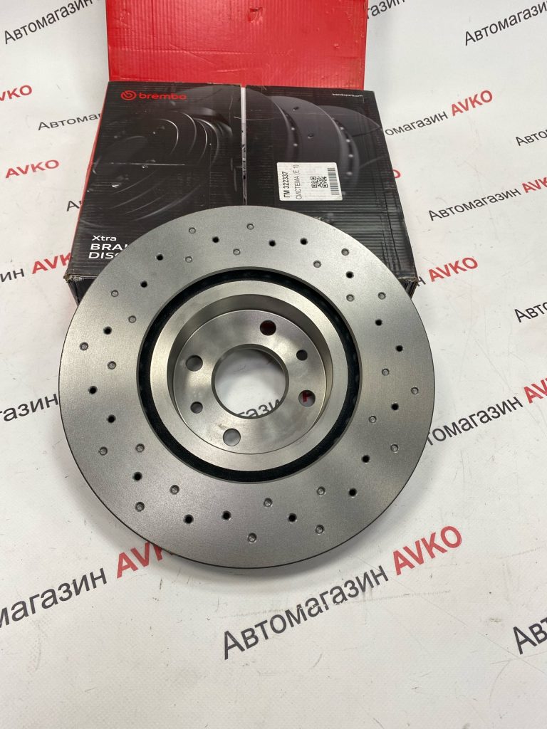 Диск переднего тормоза BREMBO EXTRA R15 вентилируемый ВАЗ 11186 2 штуки
